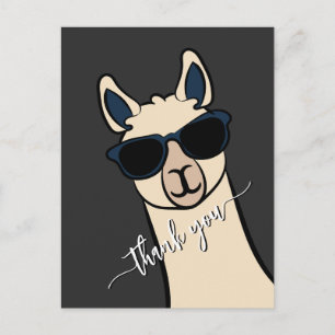 Carte Postale Llama drôle et cool avec des lunettes de soleil Al