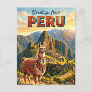 Carte Postale Llama du Pérou