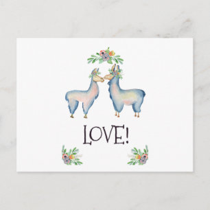 Carte Postale Llama est amoureuse