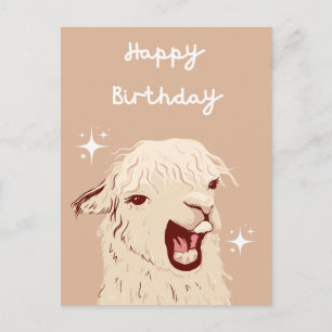 Carte Postale Llama Joyeux Anniversaire