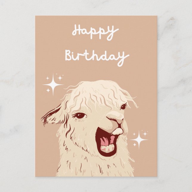 Carte Postale Llama Joyeux Anniversaire (Devant)