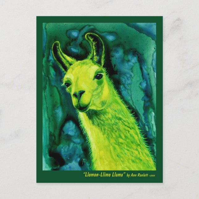 Carte postale Llama - "Llemon-Llime Llama" (Devant)
