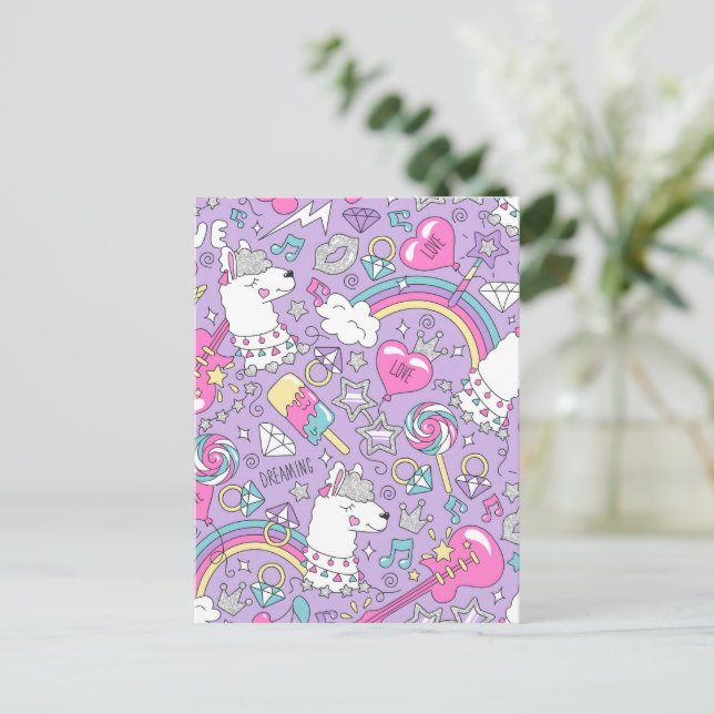 Carte Postale Llama motif 1 (Debout devant)