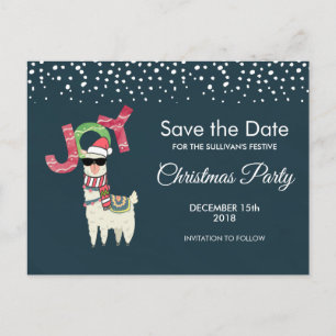 Carte Postale Llama portant un chapeau de Noël Enregistrer la da