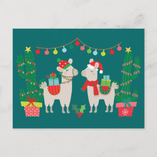 Carte Postale Llamas de Noël