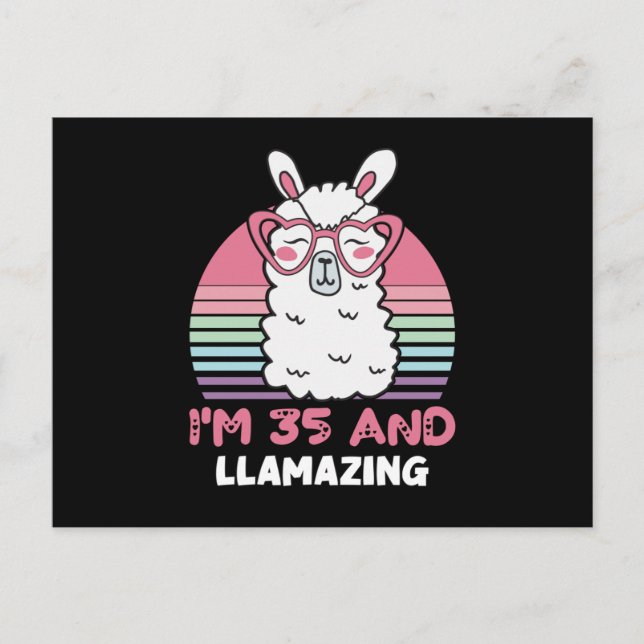 Carte Postale Llamazing 35e anniversaire Llama 35 ans (Devant)