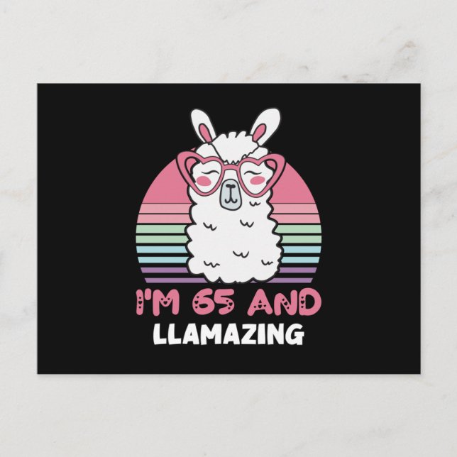 Carte Postale Llamazing 65e anniversaire 65 ans Llama (Devant)
