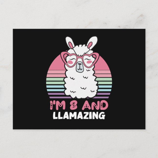 Carte Postale Llamazing 8 Ans Anniversaire 8e Anniversaire Llama (Devant)
