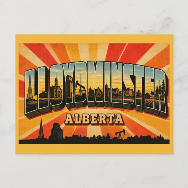 Carte Postale Lloydminster ville frontalière de l'Alberta (Devant)