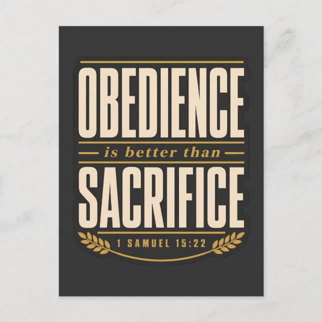 Carte Postale L'obéissance est meilleure que le sacrifice Foi ch (Devant)