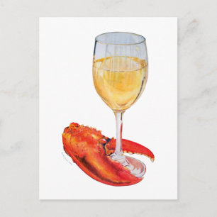 Carte Postale Lobster Claw et Vin