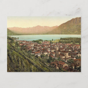 Carte Postale Locarno, vue générale, Tessin, Suisse vintage