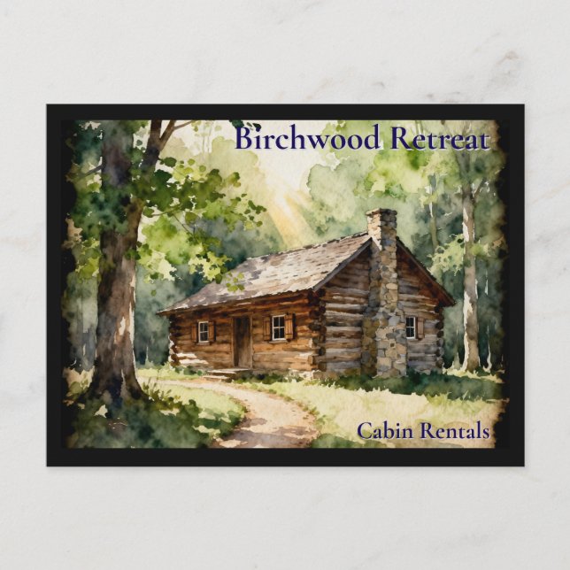 Carte Postale Location de vacances Log Cabin Vignette (Devant)