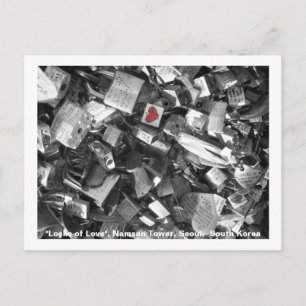 Carte Postale Locaux d'amour/ Tour de Séoul, Corée du Sud