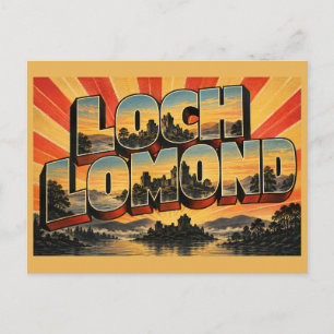 Carte Postale Loch Lomond Écosse Art de Voyage Vintage