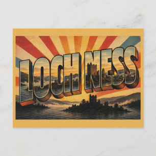 Carte Postale Loch Ness Ecosse Art de Voyage Rétro