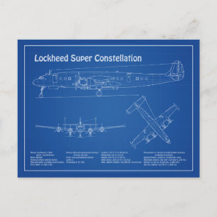 Carte Postale Lockheed L-1049 Super Constellation - Plans AD