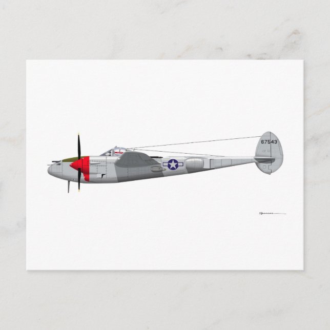 Carte Postale Lockheed P-38J Lightning (Devant)