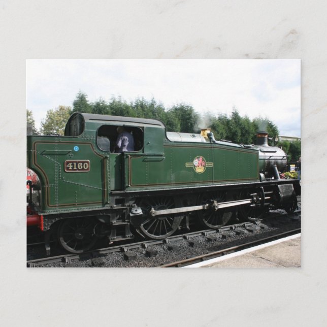 Carte Postale Loco 4160 à la station Bishops Lydeard, Somerset (Devant)