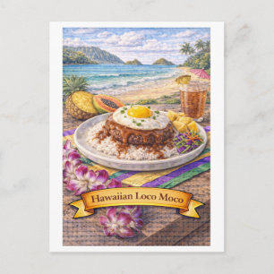 Carte Postale Loco Moco hawaïen (Série de nourriture américaine)
