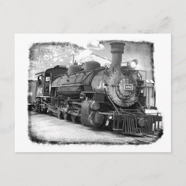 Carte Postale Locomotive à vapeur ancienne (Devant)