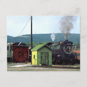 Carte Postale Locomotive à vapeur entrant dans le triage du trai