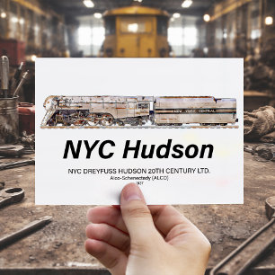 Carte Postale Locomotive à vapeur NYC Dreyfuss Hudson. Profil