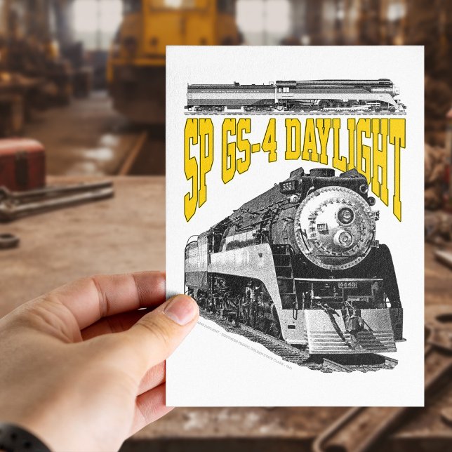 Carte Postale Locomotive à vapeur SP GS-4 Daylight 4449 (SP GS-4 Daylight 4449 Steam Train Locomotive. Postcard)