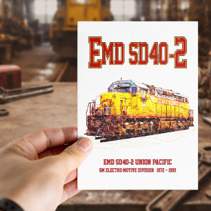 Carte Postale Locomotive diesel EMD SD40-2 vintage.
