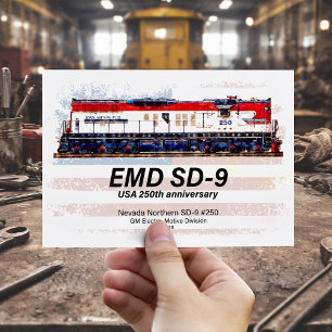 Carte Postale Locomotive EMD SD-9 Livrée du 250e anniversaire de