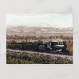Carte Postale locomotive vintage, Colorado Montagnes Rocheuses