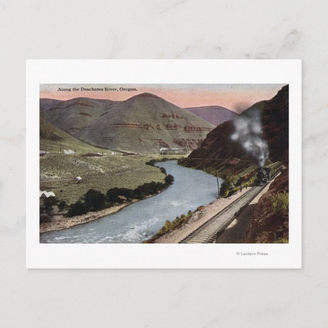 Carte Postale Locomotives à vapeur sur la voie (Devant)