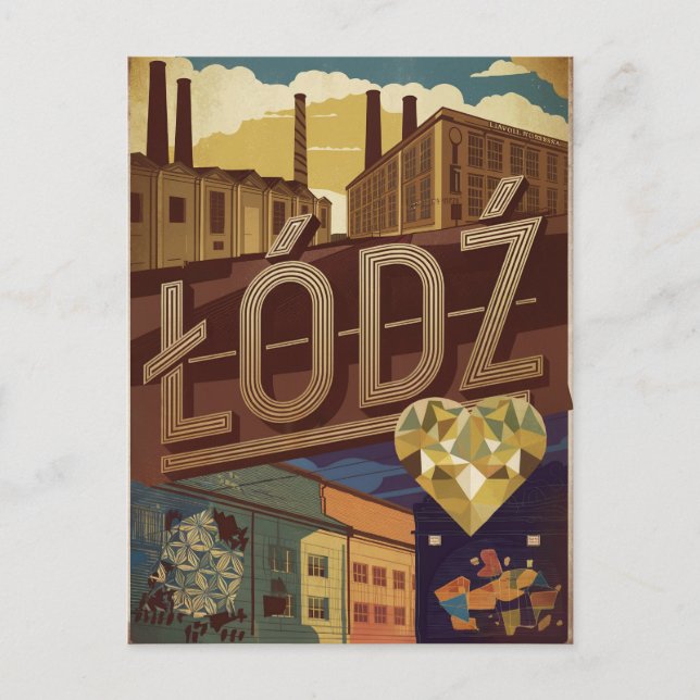 Carte Postale Lodz Pologne vintage (Devant)