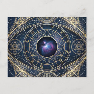 Carte Postale L'Œil Céleste — Géométrie Sacrée Zodiaque Cosmos
