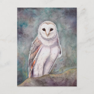Carte Postale L'œuvre d'art aquarelle sur la faune du Hibou des 