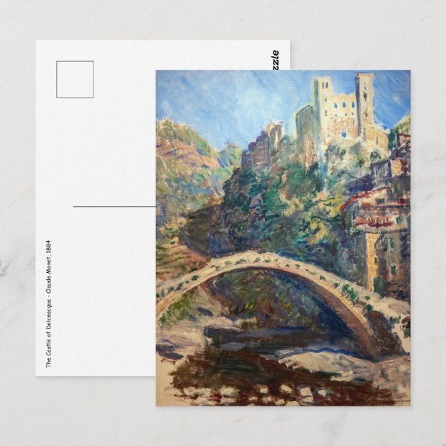 Carte Postale L'œuvre d'art de Claude Monet - Le Château de Dolc (Devant / Derrière)