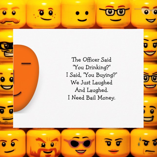 Carte Postale L'Officier A Dit Que Vous Buviez.. Envoyer une car (The Officer Said You Drinking.. Send a Smile Card)