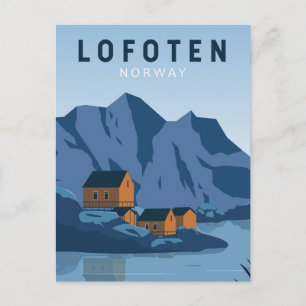 Carte Postale Lofoten Norvège Travel Art Vintage