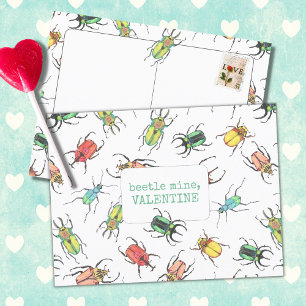 Carte Postale Log Bug Beetle Mine Valentine