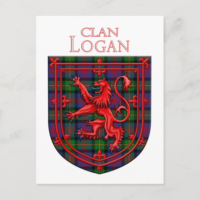 Carte Postale Logan Tartan Scottish Plaid Lion Rampant (Devant)