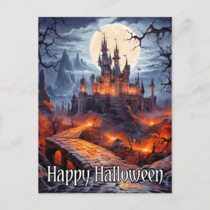 Carte Postale Logement Hanté éffrayant Sous Une Pleine lune