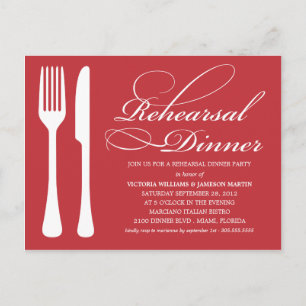 CARTE POSTALE LOGICIELS ROUGE   REHEARSAL DÎNER INVITATION