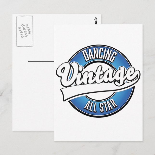 Carte postale logo all star vintage dansante (Devant / Derrière)