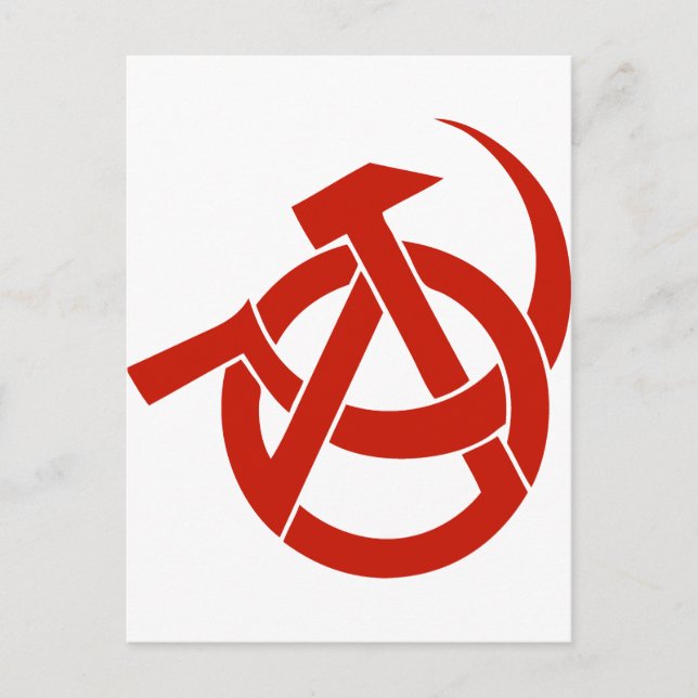 CARTE POSTALE LOGO ANARCHIE MARTEAU FAUCHEUSE (Devant)