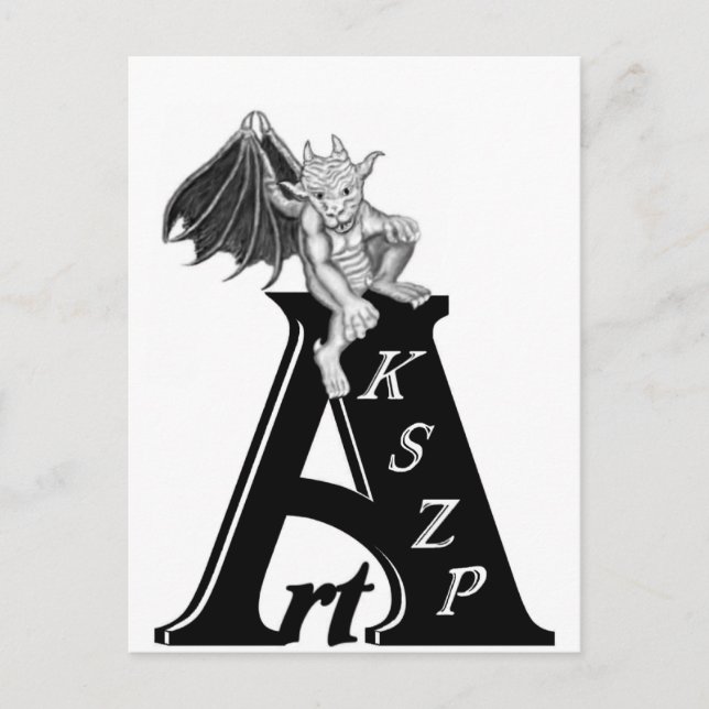 Carte Postale Logo Art KSZP mit Golem Gargoyle (Devant)
