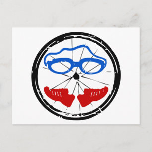 Carte Postale Logo artistique du cool de triathlon