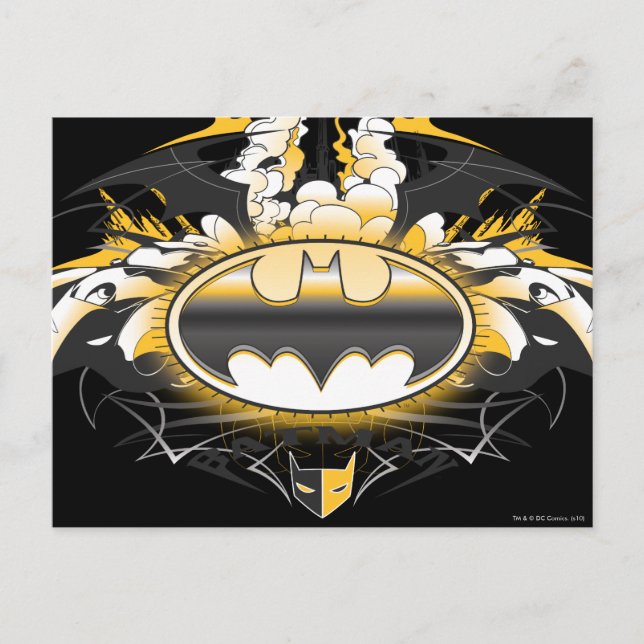 Carte Postale Logo Batman avec voitures (Devant)