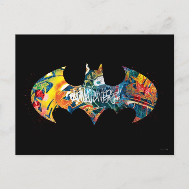 Carte Postale Logo Batman Neon/80s Graffiti (Devant)