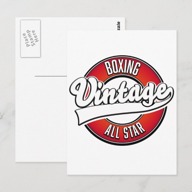 Carte Postale Logo Boxe Vintage All star (Devant / Derrière)