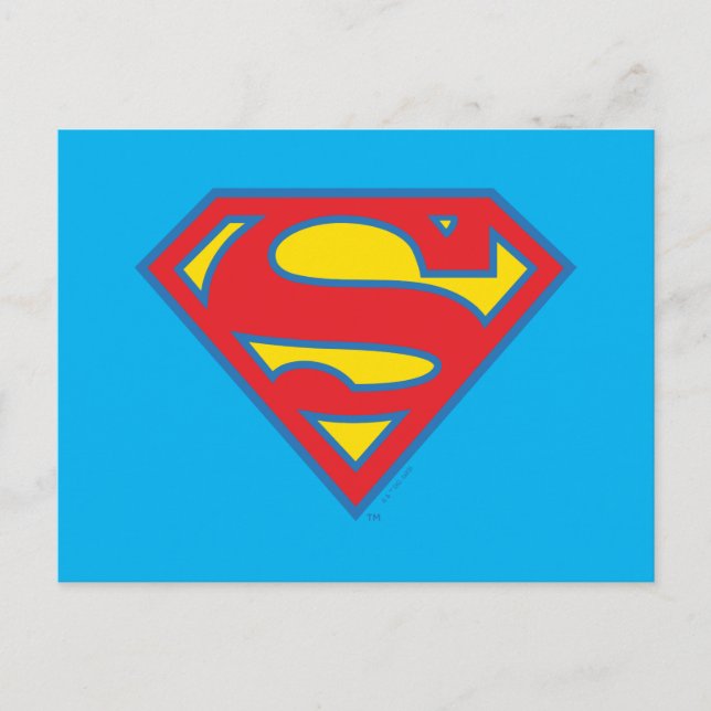Carte Postale Logo Classique de Supergirl avec Contour Bleu (Devant)